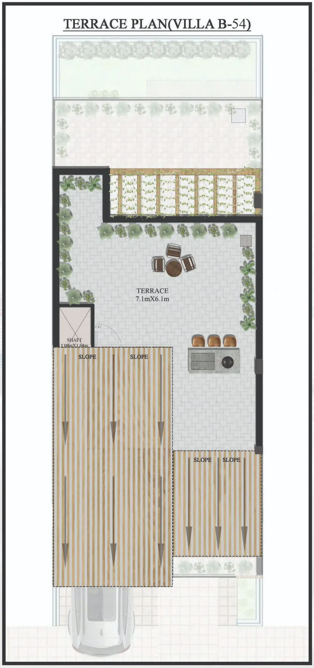 Terrace Plan (Villa B-54) drawing at Mapsko ASPR Greenz