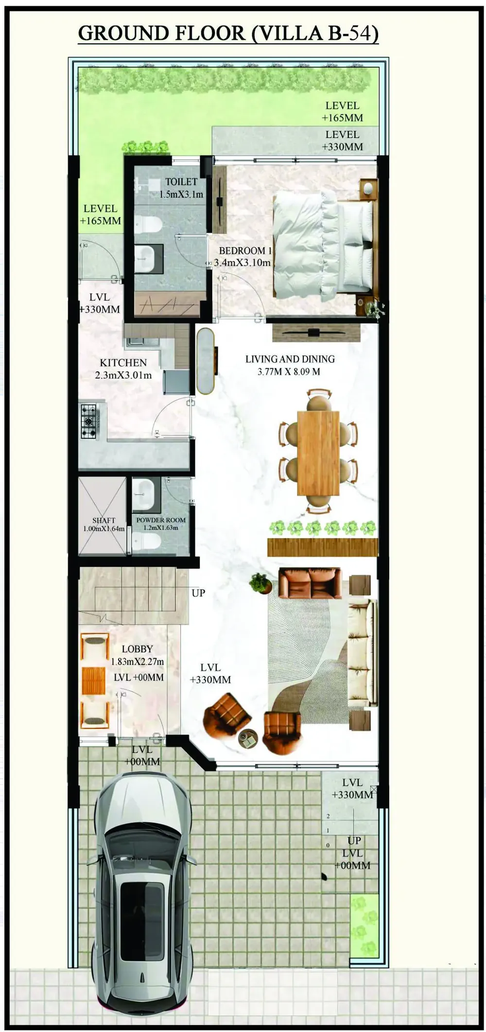 Ground Floor (Villa B-54) drawing at Mapsko ASPR Greenz